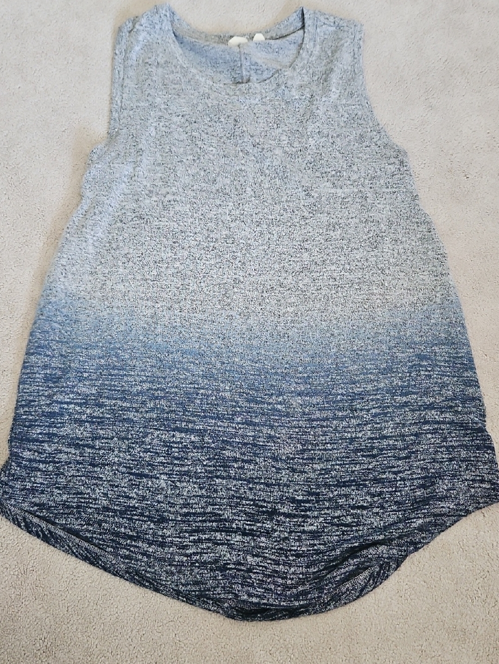 Sleeveless Ombre Knit Tank Top - Blue